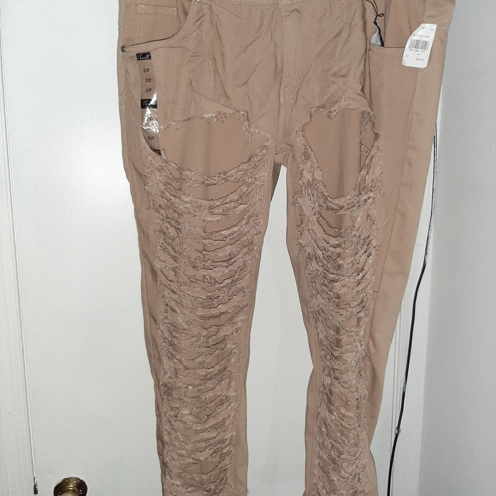 Thrill distressed and destroyed jeans